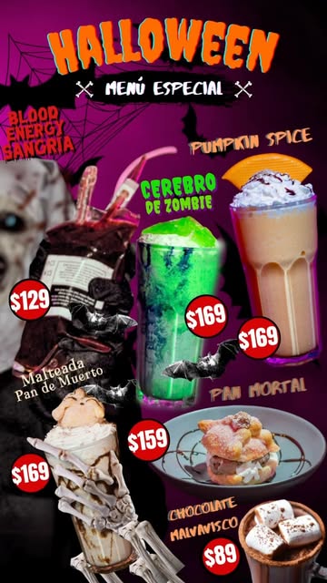 Carta oficial de Halloween de Sushi Zú